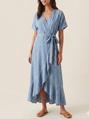 XS/S Shannon Passero Soft Tencel Denim Blue Wrap Dress